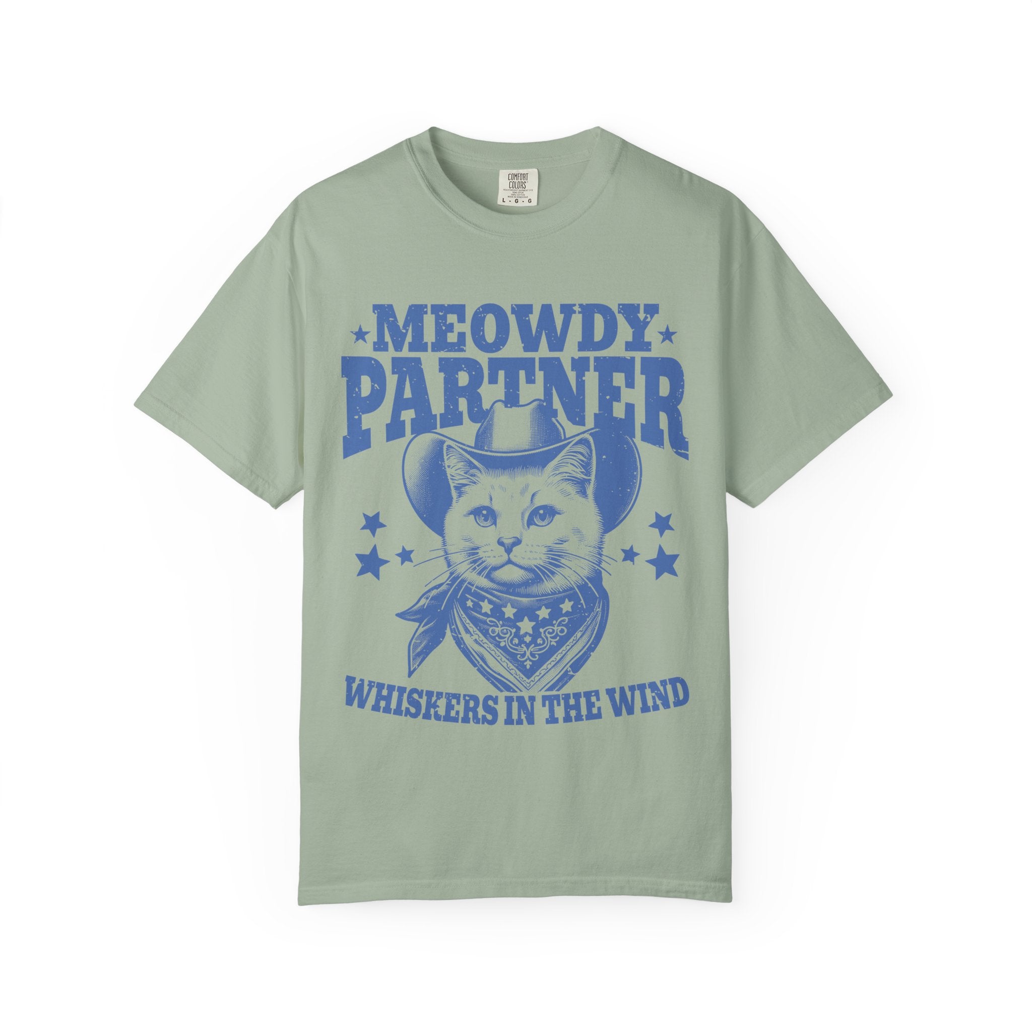 Meowdy Partner - 'Whiskers in the Wind' Cowboy Cat T‑Shirt