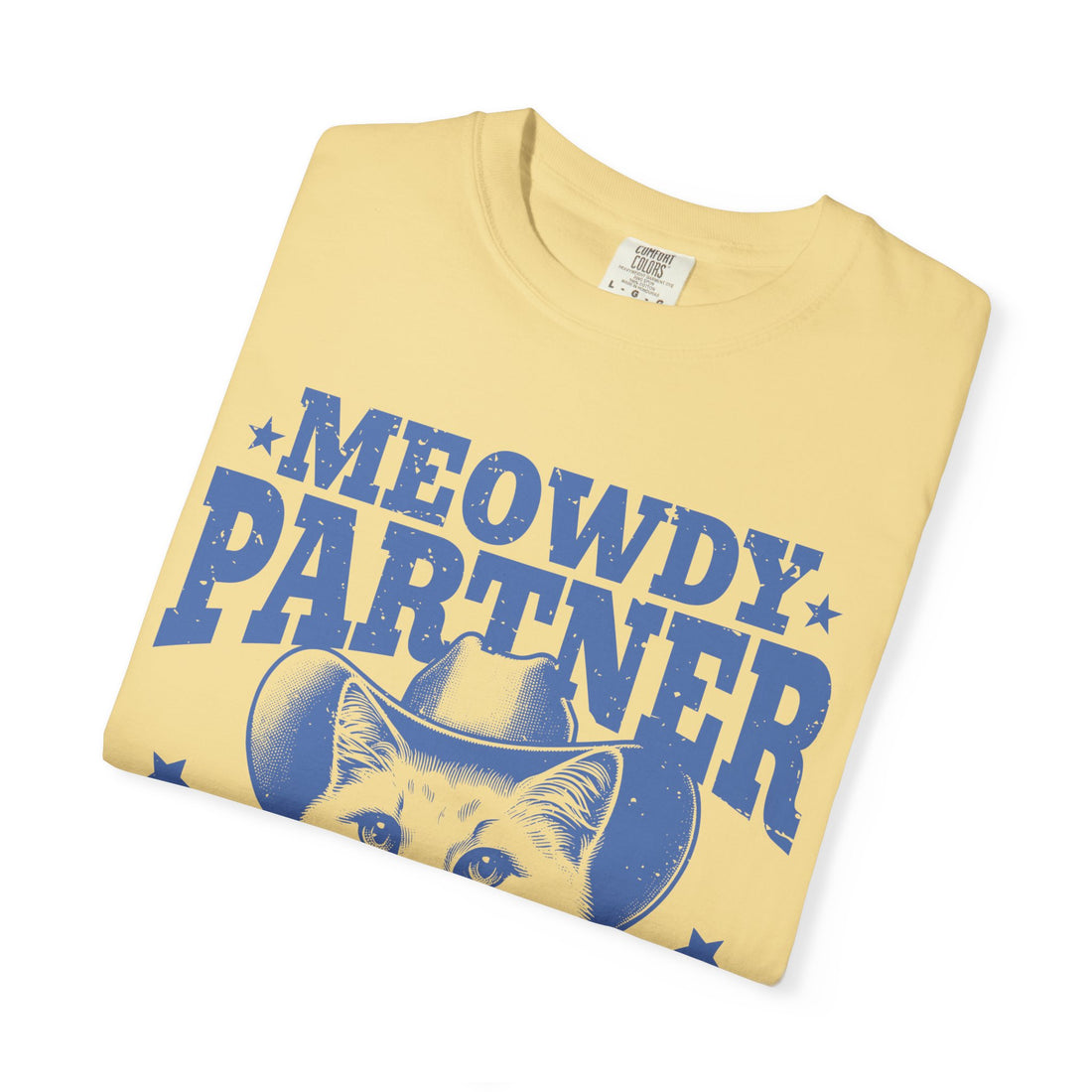 Meowdy Partner - 'Whiskers in the Wind' Cowboy Cat T‑Shirt