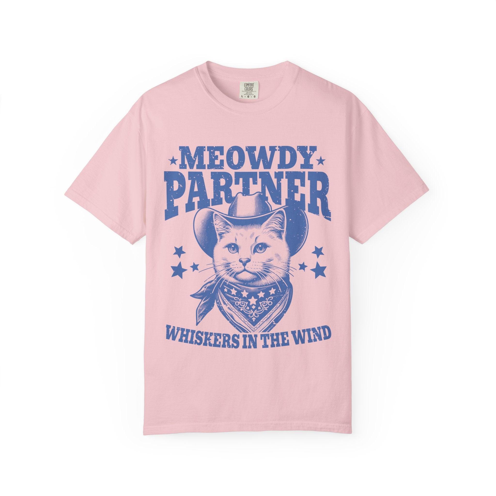 Meowdy Partner - 'Whiskers in the Wind' Cowboy Cat T‑Shirt